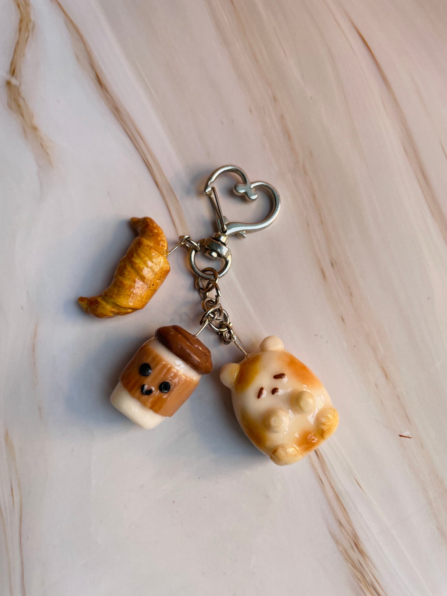 Sleepy Croissant Kitty Bag Charm