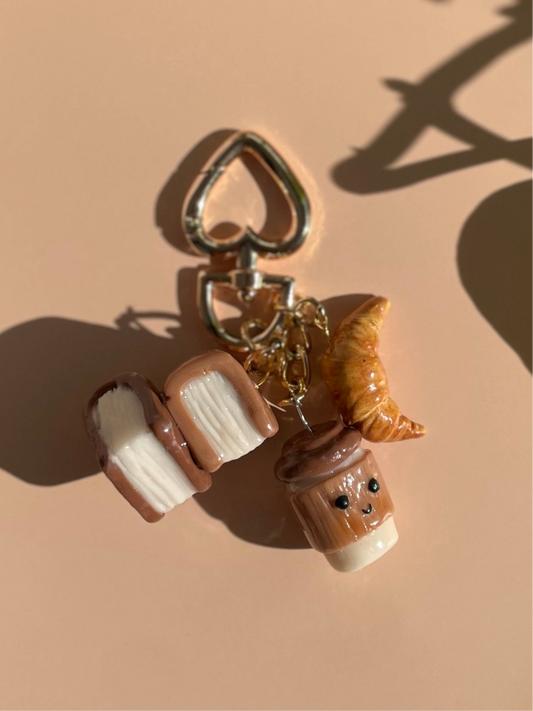 Croissant Café Reads Bag Charm