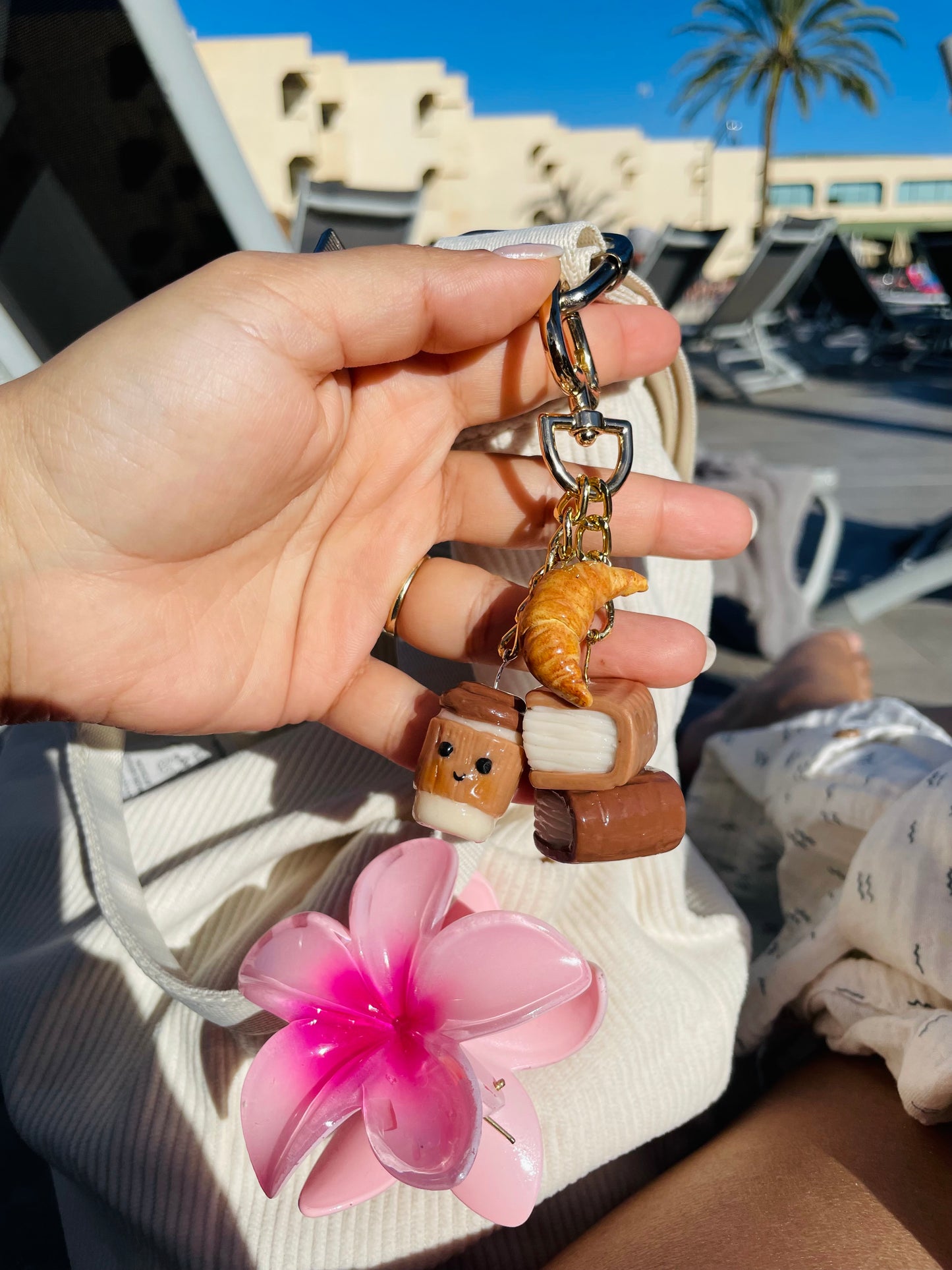 Croissant Café Reads Bag Charm